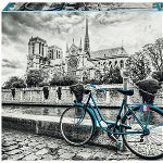 Puzzle Educa - Bike Near Notre Dame Coloured B&W, 500 piese (18482), Educa