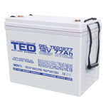 Acumulator AGM VRLA 12V 77A GEL Deep Cycle 260mm x 167mm x h 210mm M6 TED Battery Expert Holland TED003409