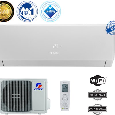 
Aparat de aer conditionat Gree Pulsar New 2024 GWH12AGB-K6DNA1A 12000 BTU Clasa A++ Auto-diagnoza Display LED Filtru Catechin Inver