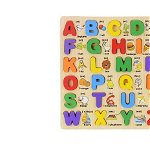 Puzzle lemn 3D - Alfabetul litere mari cu imagini, Online DCM