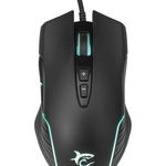 Mouse Gaming cu fir White Shark AZARAH, 6.400 DPI, 1.000Hz, 66IPS, 22.5G, Chipset SUNPLUS 6651, Switch-uri HUANO, Butoane Programabile, RGB LED, Cablu braided 1,8m, 138gr., Rubber Coating, Negru