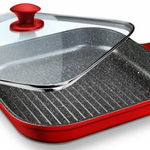 Tigaie grill cu capac Heinner Home Chef Aluminiu 28 x 4 cm Rosu