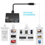 Adaptor convertor 3 in 1 USB 3.1 Type-C la HDMI 4K@60Hz, USB 3.0 si port de incarcare USB Type-C, negru, krasscom