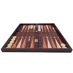 Joc table si dame IdeallStore®, Backgammon Expert, lemn lucios, inchidere magnetica, 48 cm, maro, IdeallStore