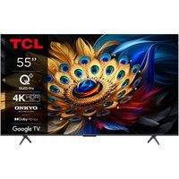 Televizor TCL QLED 55C655 Pro, 139 cm, Smart Gloogle TV, 4k Ultra HD, Clasa F (Model 2024)