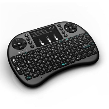 Mini tastatura Rii I8+ wireless cu touchpad si iluminare pentru Smart TV