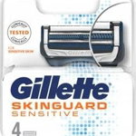 Rezerve Gillette Skinguard Sensitive 4 buc,Reutilizabil,pentru barbati, 