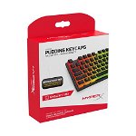 Kit taste gaming HyperX Pudding Keycaps, set complet 104 taste PBT translucide pentru iluminare RGB imbunatatita, layout US, compatibil cu tastaturi mecanice HyperX, negru/alb