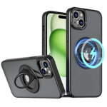 Husa Techsuit MagSafe Ghost Holder Series pentru iPhone 15 - Negru mat, Techsuit