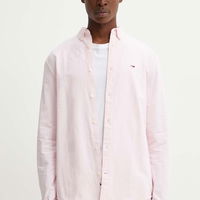 Tommy Jeans, Camasa regular fit din bumbac Entry, Albastru inchis, Alb murdar, S