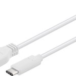 
Cablu USB 3.0 A Tata - USB-C, 1m, Alb, Goobay

