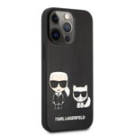Husa telefon Karl Lagerfeld pentru iPhone 13 Pro, Karl Lagerfeld and Choupette, Piele ecologica, Black