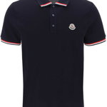 Moncler Basic Polo Shirt With Logo Patch BLUE