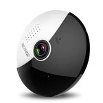 Camera Supraveghere Video Techstar® V380 3602T, Full HD 1080P, Wireless, 360°, Detectare Miscare, Microfon, Difuzor , 