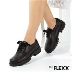 Pantofi dama The Flexx din piele naturala Lincon negru, 
