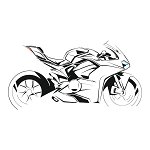 Sticker cu motocicleta, decorativ, negru, 57 x 110, Priti Global