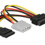 Cablu Delock SATA 15 pin tata la Molex 4 pin mama + SATA 15 pin mama