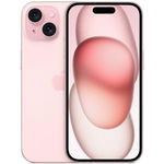 Telefon mobil Apple iPhone 15, Dual SIM Hybrid, 256GB, 6GB RAM, 5G, Pink