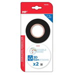 Banda dublu adeziva buretata 0 8mm 1 9cm x 2 3m 2 set MP negru PA515, MPapel