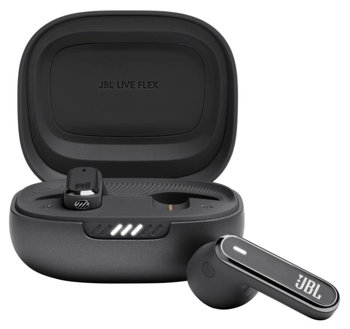 Casti in-ear true wireless JBL Live Flex, Noise Cancelling, Bluetooth 5.3, Touch Control, IP54, Dual Connect Multi Point, Negru