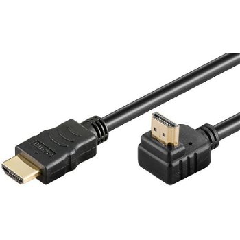 Cablu Well HDMI2.0 cu ethernet 19p tata - HDMI 19p tata 90 grade Aurit OFC 3m cable-hdmi/hdmia/2.0-3.0-wl