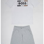 Boss Set tricou și pantaloni scurți sport J28111 S Alb Regular Fit, Boss