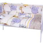 Lenjerie bumbac patut copii Bebe Royal 120*60 - 5 piese - Safari Crem