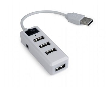 HUB USB 2.0 extern GEMBIRD, 4*USB, white UHB-U2P4-21 (include timbru verde 0.5 lei), Gembird