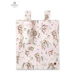 Organizator pentru patut, MimiNu si leagan, Din bumbac certificat Oeko Tex Standard 100, 3 compartimente, 53x46 cm, Design, Little Ballerina Pink