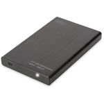 External SSD/HDD Enclosure 2.5'' SATA II to USB 2.0, 9.5/7.5mm, aluminium, Assmann