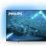 Televizor OLED Philips 65OLED707/12, 164 cm, 4K UHD, Procesor P5 AI Perfect Picture, Ambilight pe 3 laturi + Hue, Android TV 11 (R), HDR10+, Dolby Vision & Atmos, Quad Core, Wi-Fi, CI+, Crom