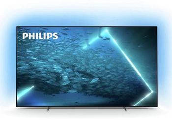 Televizor OLED Philips 65OLED707/12, 164 cm, 4K UHD, Procesor P5 AI Perfect Picture, Ambilight pe 3 laturi + Hue, Android TV 11 (R), HDR10+, Dolby Vision & Atmos, Quad Core, Wi-Fi, CI+, Crom