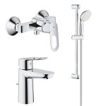 Pachet 3 in 1 baterie cabina dus Grohe Bauloop, lavoar, set dus (23340000,27853001,23335000), Grohe