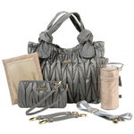 Geanta pentru scutece multifunctionala timileslie 7 in 1 Marie Antoinette Silver, timiampleslie
