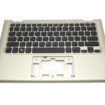 Tastatura Dell 7W4K6 Neagra cu Palmrest auriu, Dell