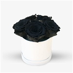 Cutie cu 5 trandafiri negri, criogenati - Standard, Floria