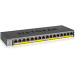 GS116LP Unmanaged Gigabit Ethernet (10/100/1000) Power over Ethernet (PoE) Black, Netgear