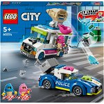 LEGO® City - Politia in urmarirea furgonetei cu inghetata 60314, 317 piese, Multicolor, LEGO