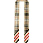 Burberry Burberry check-print skinny scarf ARC BEIGE/PALE BLUE, Burberry