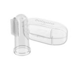 BabyOno Take Care First Toothbrush periuta de dinti pentru deget pentru copii cu sac Transparent 1 buc, BabyOno