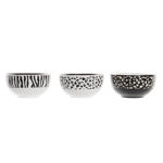 Castron DKD Home Decor Ceramică Negru Alb Colonial (13 x 13 x 7 cm) (3 Unități), DKD Home Decor