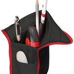 Penar tip etui 1 compartiment si suport instrumente de scris negru/rosu HERLITZ, HERLITZ