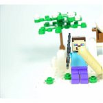 Set tip Lego , MineCraft Winter Steve and Snow Golem 60 piese, Start Viral