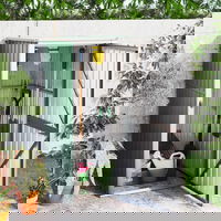 vidaXL Sopron de gradina verde 88x89x161 cm otel galvanizat