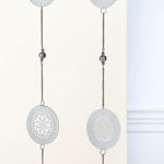 Set 2 ghirlande Mandala, otel, argintiu, 100x10 cm