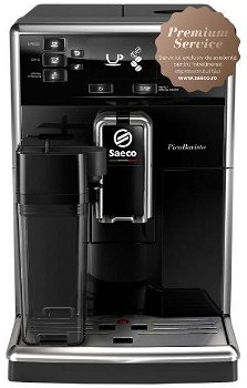 Espressor automat Saeco PicoBaristo SM5460/10, 10 bauturi, Carafa pentru lapte integrata 0,5 L, filtru AquaClean, Negru