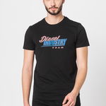 Diesel, Tricou slim fit cu logo T-Diegos, Roz, Albastru, Negru, XL