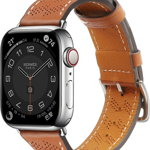 Hurtel Strap Leather skórzany pasek Apple Watch Ultra, SE, 8, 7, 6, 5, 4, 3, 2, 1 (49, 45, 44, 42 mm) opaska bransoleta brązowy, Hurtel