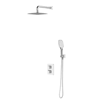 Set de dus incastrat termostatat Omnires Parma Crom cu Alb Lucios, 