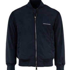 Jacheta cu fermoar si logo, ARMANI EXCHANGE